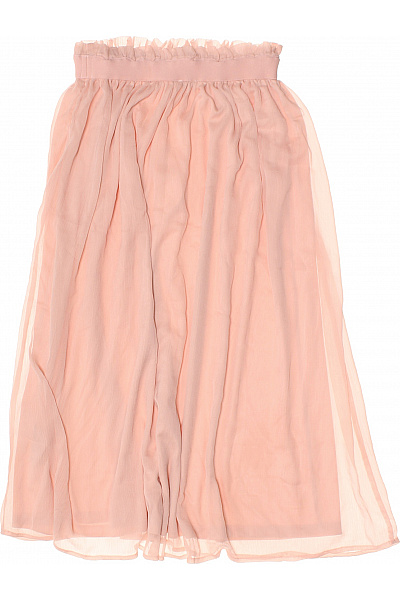 Růžová dlouhá splývavá sukně s volánky a gumou v pase Velikost 34 | Unimoda | obrázek 2
