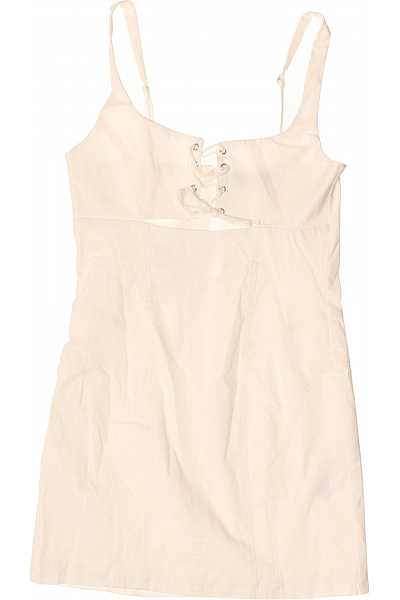 Bershka Bílé šaty Na Ramínka Mini Sexy Korzetové Letní Velikost M