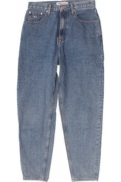 TOMMY HILFIGER Dámské Modré Bavlněné Džíny Volné S Kapsami Vintage Velikost EU 28/32