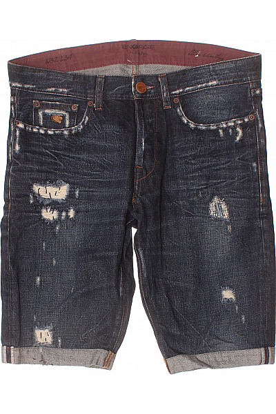 Pánské Modré Džínové Kraťasy Volnočasové Velikost 32
