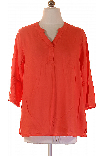 Sublevel Oranžová Halenka S Krátkým Rukávem A Výstřihem Do V Vel. S