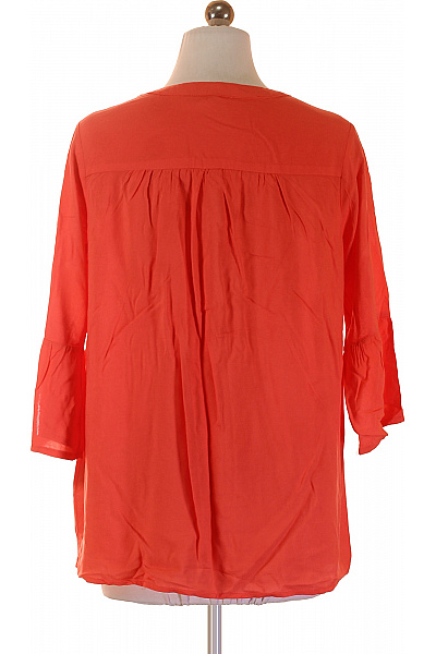 Sublevel Oranžová halenka s krátkým rukávem a výstřihem do V Vel. S | Sublevel | obrázek 2