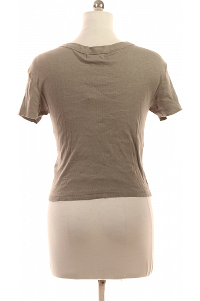 PULL&BEAR Dámské tričko krátký rukáv khaki basic Vel. m | PULL&BEAR | obrázek 3