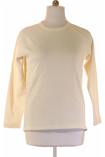 TOM TAILOR Dámské Tričko S Dlouhým Rukávem Béžové Bavlněné Basic Vel. M