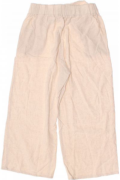 My Haily s Dámské plátěné kalhoty s páskem volnočasové letní široké béžové Vel. s | My Haily s | obrázek 3