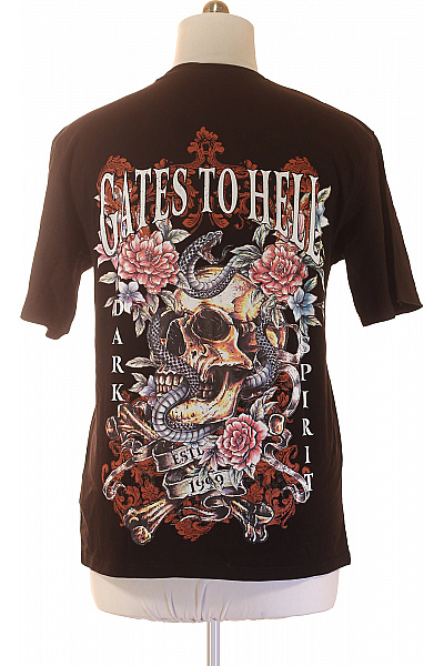 Smog Pánské tričko s krátkým rukávem a potiskem lebky a květin Velikost XL | Smog | obrázek 3