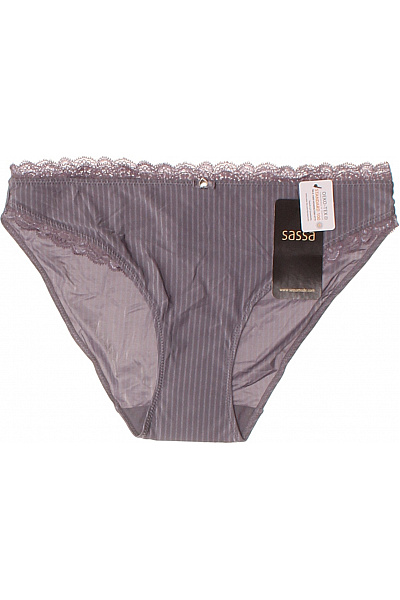 Sassa Dámské Kalhotky Proužkované Krajkové šedé Velikost EU 40