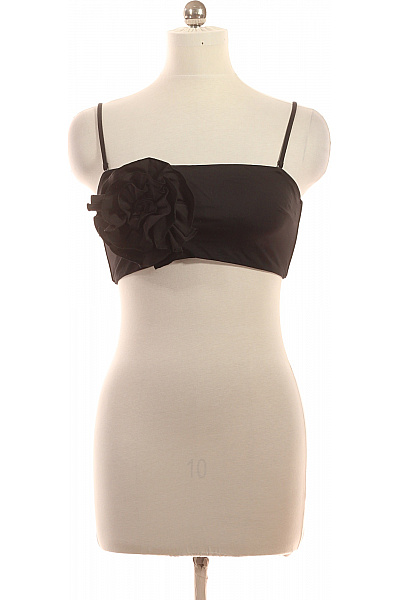 černé jednobarevné bez rukávů crop top s květinovým vzorem elegantní Vel. EU XL | Unimoda | obrázek 2