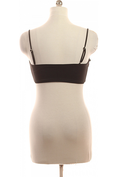 černé jednobarevné bez rukávů crop top s květinovým vzorem elegantní Vel. EU XL | Unimoda | obrázek 3