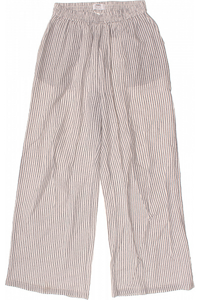Dámské lněné pruhované volnočasové kalhoty Velikost 40 | Unimoda | obrázek 2