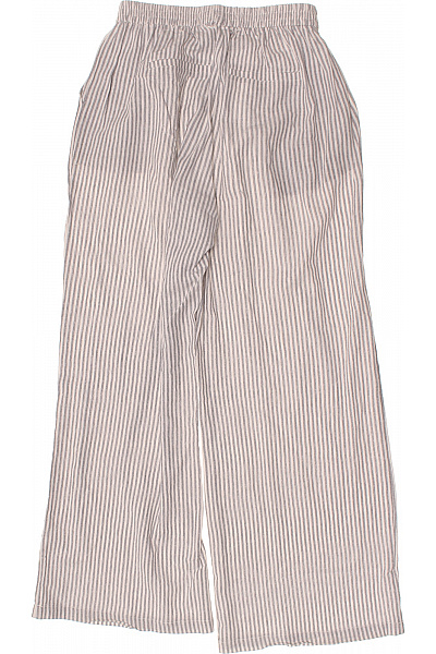 Dámské lněné pruhované volnočasové kalhoty Velikost 40 | Unimoda | obrázek 3