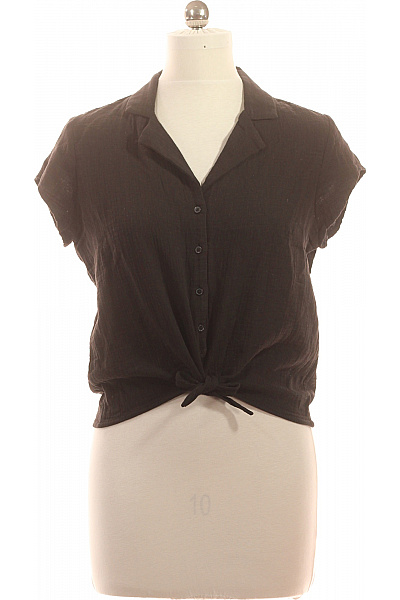 ONLY Dámská černá košile s krátkým rukávem na zavazování ležérní letní Vel. m | ONLY | obrázek 2