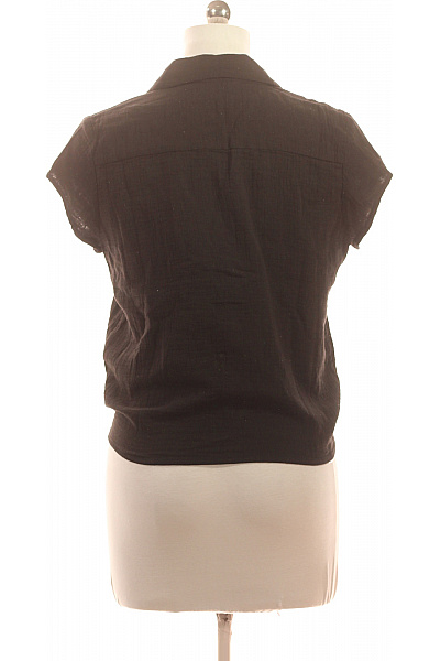 ONLY Dámská černá košile s krátkým rukávem na zavazování ležérní letní Vel. m | ONLY | obrázek 3