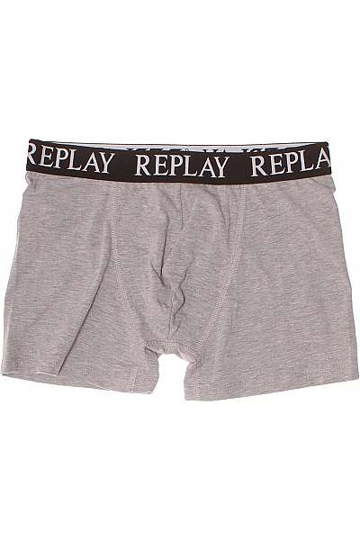 REPLAY Pánské Bavlněné Boxerky šedé