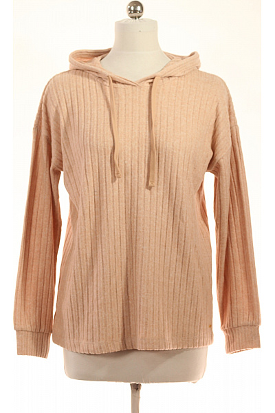 Lascana Dámský žebrovaný Svetr S Kapucí Růžový Vel. 36/38