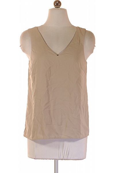 PIECES Dámská béžová halenka bez rukávů s výstřihem do V elegantní letní Vel. XS | PIECES | obrázek 2