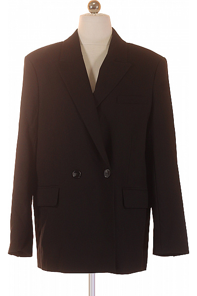 Bershka Dámské Dvouřadé Sako černé Elegantní Business Velikost S