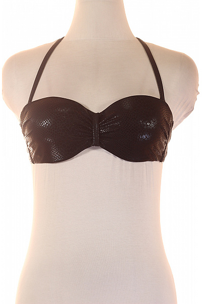 černá plavková podprsenka sexy lesklé hadí vzor bez ramínek Vel. 38 | Unimoda | obrázek 2