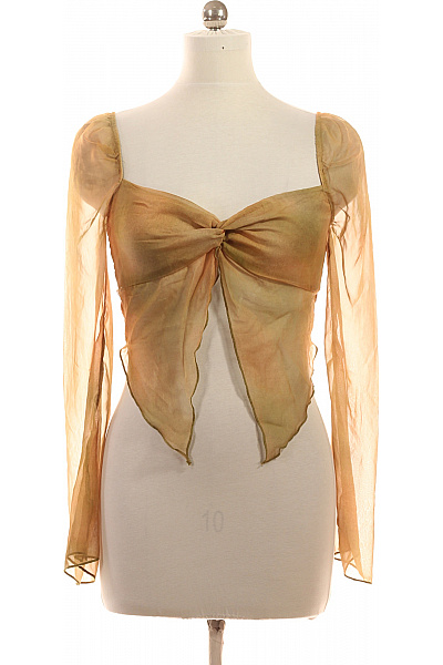 Bershka Dámská Halenka S Dlouhým Rukávem A Uzlem Průsvitná Vel. L