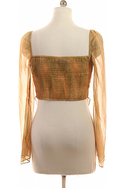 Bershka Dámská halenka s dlouhým rukávem a uzlem průsvitná Vel. L | Bershka | obrázek 2