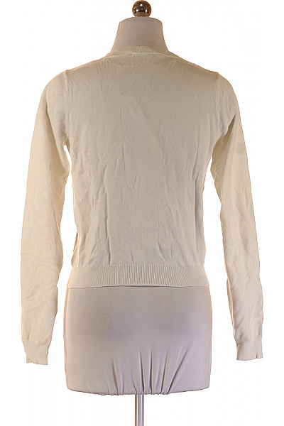 MANGO Dámský bílý propínací kardigan s dlouhým rukávem žebrovaný Velikost s | MANGO | obrázek 2