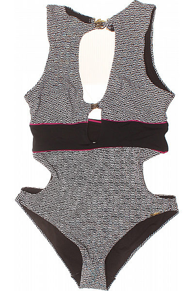 sapph jednodílné plavky černo-bílé řecký vzor sexy vykrojené Vel. EU 40 | sapph | obrázek 2