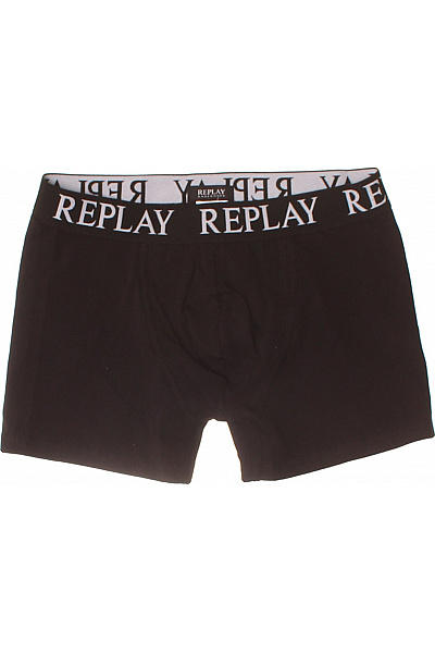 REPLAY Pánské Bavlněné Boxerky černé