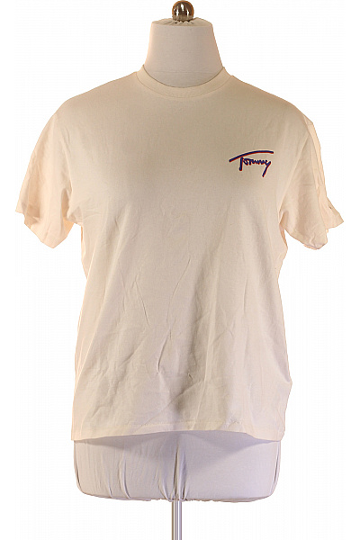 TOMMY HILFIGER Tričko S Krátkým Rukávem A Nápisem Basic Bavlněné Jednobarevné Vel. M