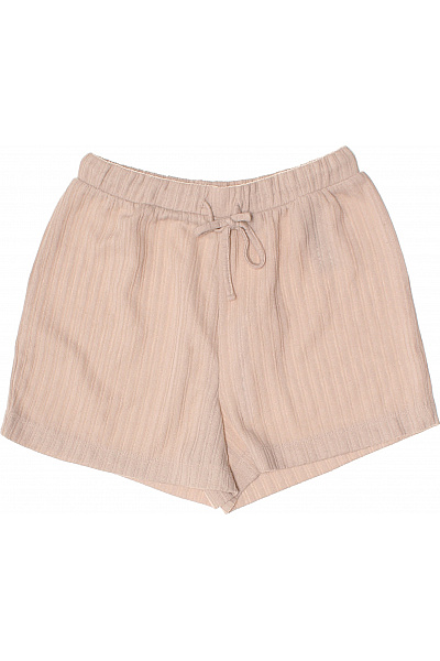 VERO MODA Dámské Volnočasové Kraťasy Béžové Pruhované S Gumou V Pase Vel. S