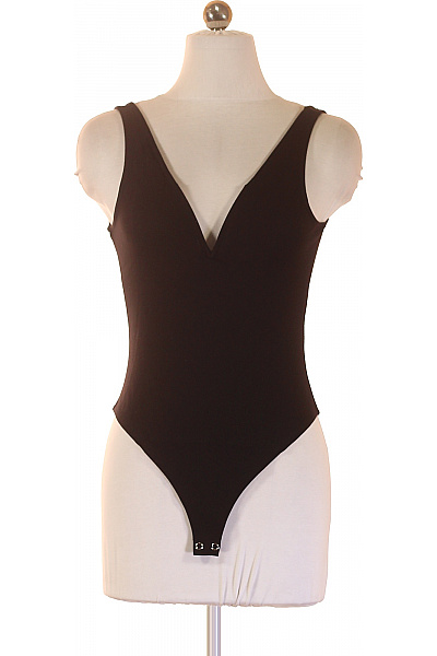 Dámské Tričko Bez Rukávů S Hlubokým Výstřihem černé Jednobarevné Basic Velikost 36