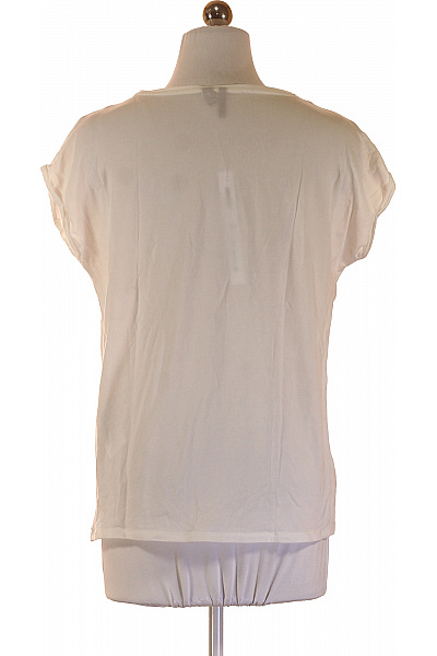 VERO MODA Dámské tričko s krátkým rukávem bílé jednobarevné basic Vel. XS | VERO MODA | obrázek 3