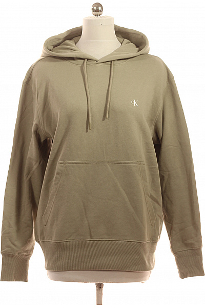 Calvin Klein dámská bavlněná mikina s kapucí a klokaní kapsou jednobarevná khaki Vel. EU L | Calvin Klein | obrázek 2