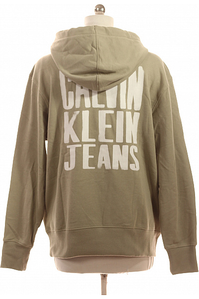 Calvin Klein dámská bavlněná mikina s kapucí a klokaní kapsou jednobarevná khaki Vel. EU L | Calvin Klein | obrázek 3