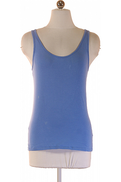 Next Dámské Modré Tílko Bez Rukávů Jednobarevné Basic Vel. 10