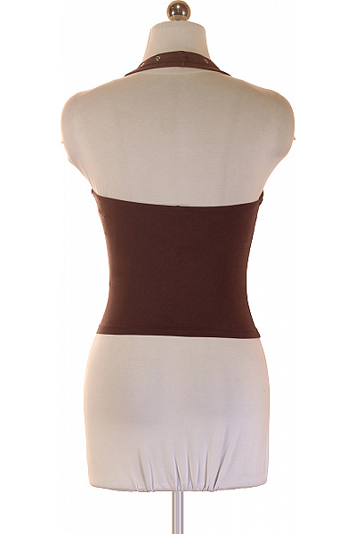 Bershka dámské hnědé tričko bez rukávů crop top basic Vel. S | Bershka | obrázek 3