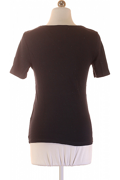 Street One Dámské tričko černé s krátkým rukávem basic bavlna modal Velikost 36 | Street One | obrázek 3