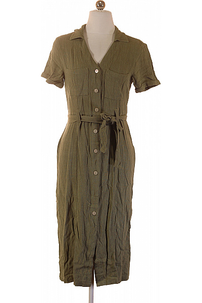 ONLY Zelené Košilové šaty S Krátkým Rukávem A Páskem Vel. S