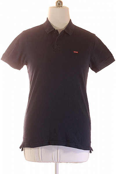 LEVIS Pánské Bavlněné Polo Tričko S Krátkým Rukávem A Límečkem černé Velikost M