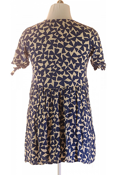 ATTESA dámské šaty krátký rukáv modré květované volnočasové letní Velikost L | ATTESA | obrázek 2