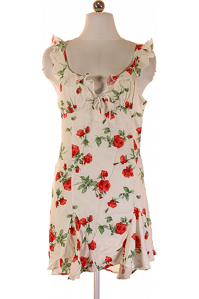 Bershka Dámské šaty Bez Rukávů Květované Letní Na Ramínka Mini Vel. S