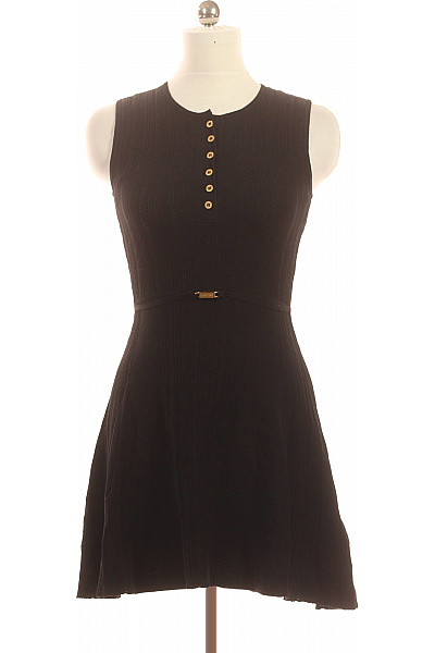 Guess Černé žebrované Letní šaty S Páskem Vel. 42