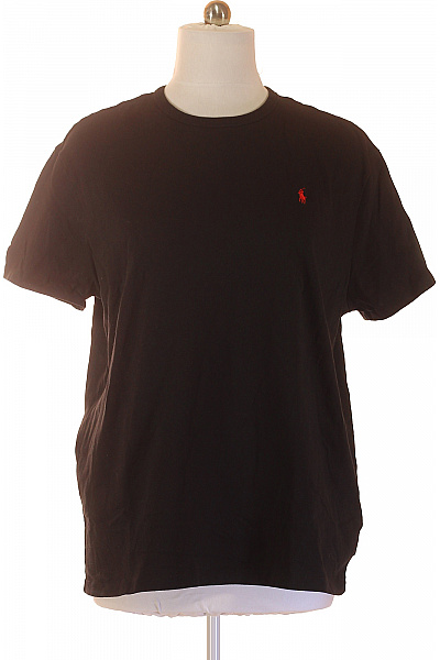 Ralph Lauren Pánské Tričko S Krátkým Rukávem Jednobarevné Basic černé Vel. Xl