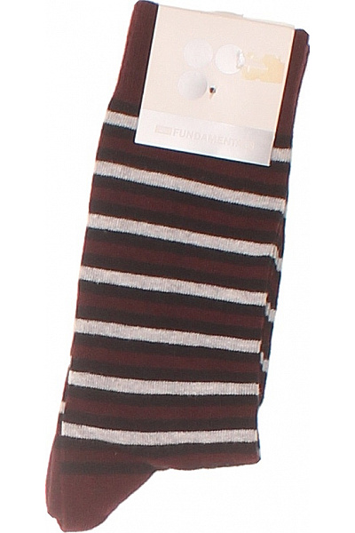 WE  Pánské Bavlněné Pruhované Ponožky červené Vel. 39-42