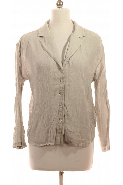 Dámská košile s dlouhým rukávem elegantní volná béžová Velikost 40 | Unimoda | obrázek 2