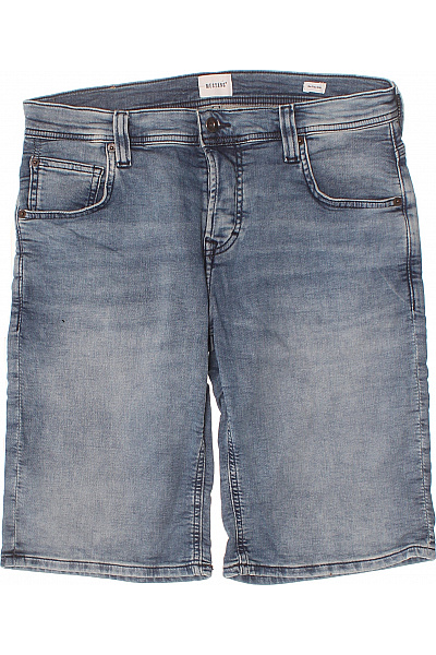 MUSTANG Dámské Modré Džínové Kraťasy S Kapsami Volnočasové Velikost 30