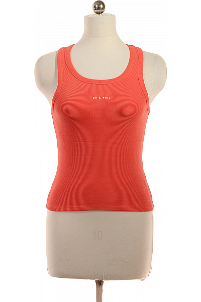 OH APRIL Dámské Oranžové Tílko Bez Rukávů S Nápisem Vel. XS