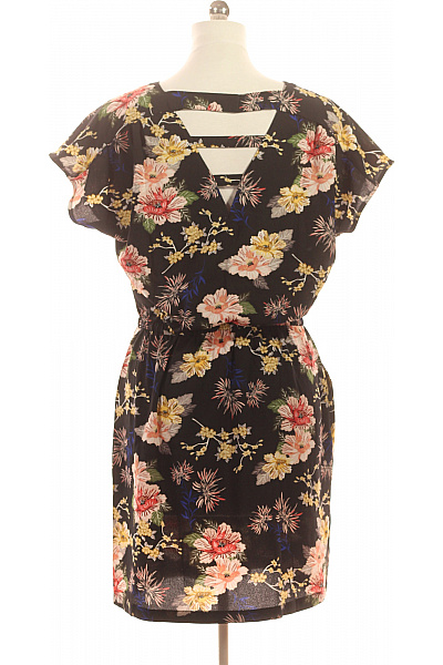 ONLY Dámské šaty krátký rukáv květované s páskem letní volnočasové černé Velikost 40 | ONLY | obrázek 2