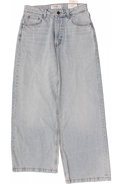 PULL&BEAR Dámské Džíny Volné Se širokými Nohavicemi Vyšisované Bavlněné Velikost 36