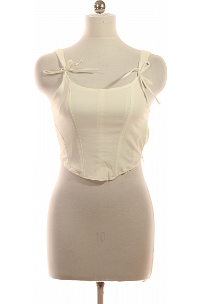 Bershka Bílé Korzetové Tílko S Mašličkami Vel. .l