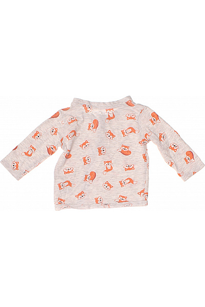 lemon beret Dětské tričko s dlouhým rukávem šedé s potiskem lišek Velikost 74/9 mesicu | lemon beret | obrázek 2